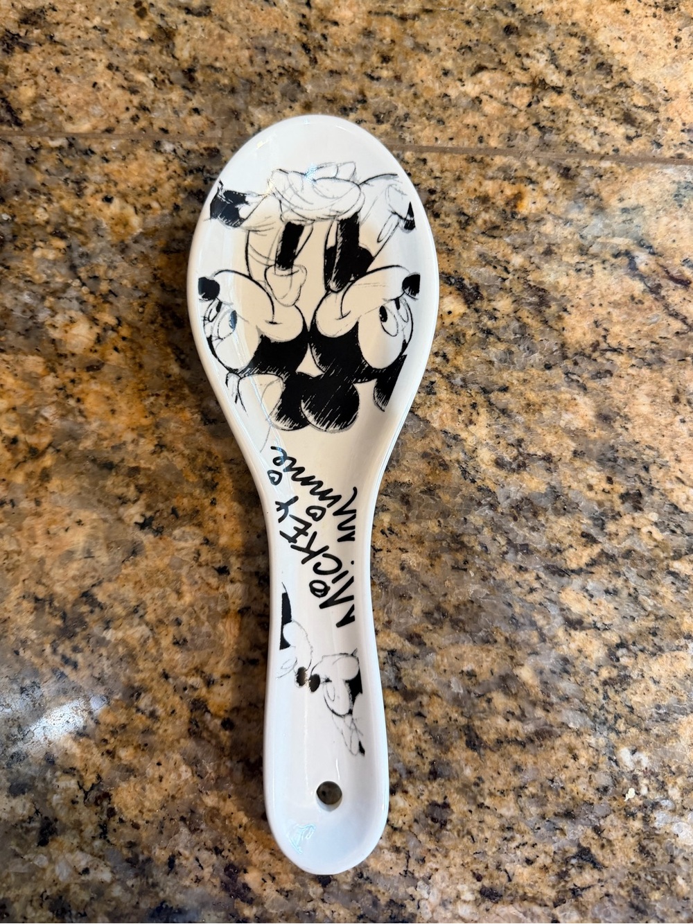 Disney Minnie Mouse White and Black Ceramic Spoon Rest
